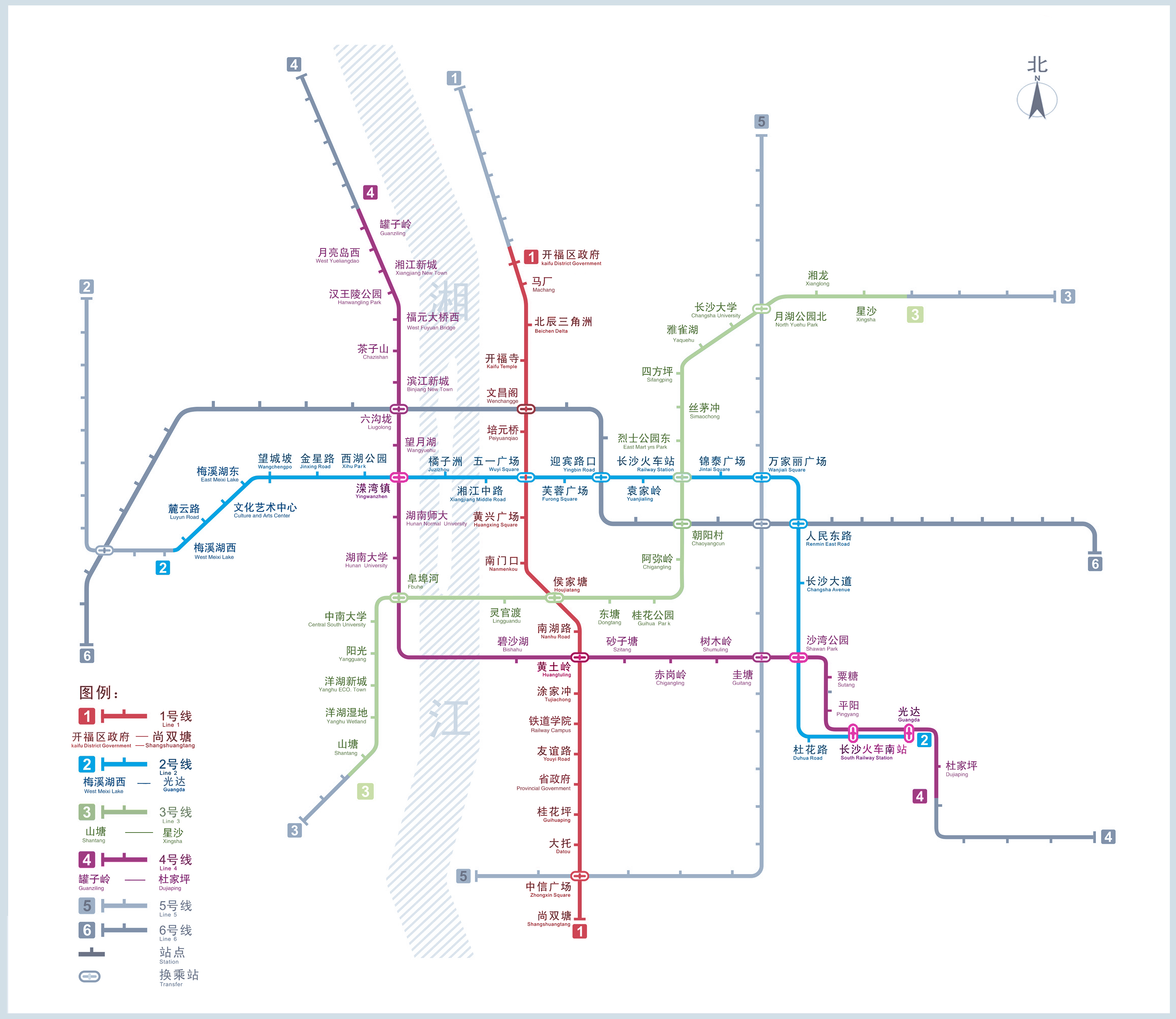 长沙市地铁线路图高清图片